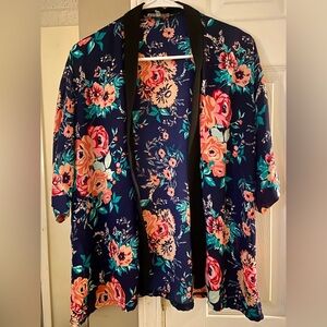 Charlotte Russe Navy Floral Cardigan